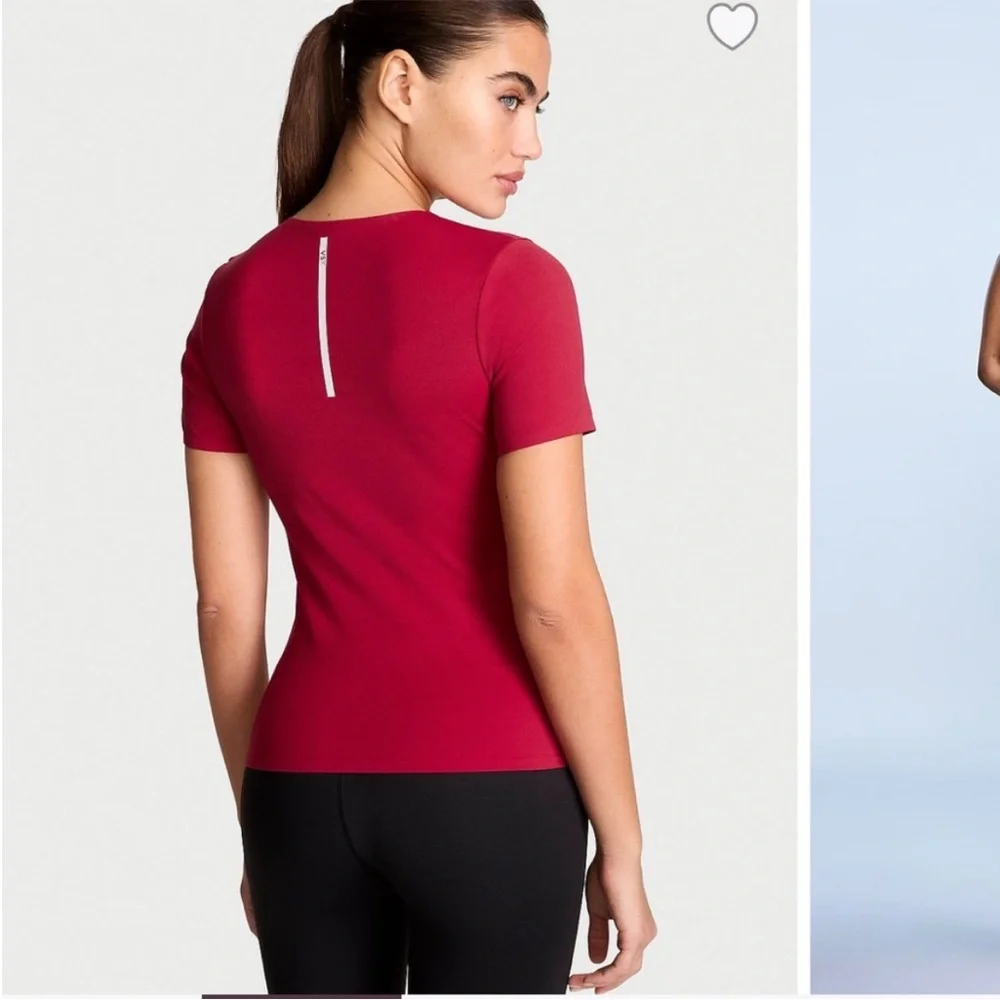 Victoria’s Secret VSX Elevate Tee Red Size Large Performance Top Crew Neck - Picture 2 of 12